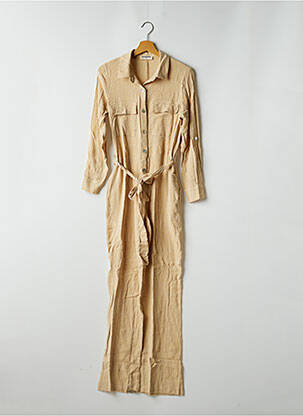 Combi-pantalon fermeture boutonnée sur le devant manches longues beige SCARLET ROOS femme