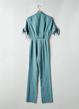 Combi-pantalon tissage crêpe manches courtes bleu JANE WOOD femme