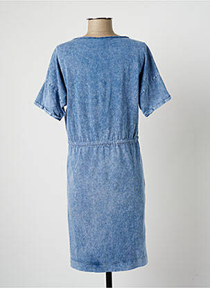 Robe mi-longue manches courtes manches courtes bleu EVA KAYAN femme