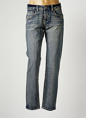 Jeans coupe slim broderie rivets taille basse bleu CREAM femme
