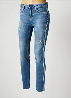 Jeans coupe slim effet usé délavé taille normale bleu LIU JO femme