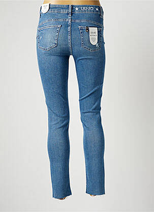 Jeans coupe slim effet usé délavé taille normale bleu LIU JO femme