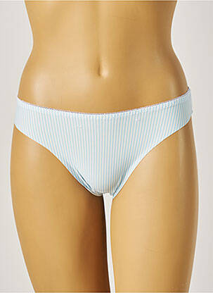 Tanga micro fibres bleu ROSA JUNIO femme