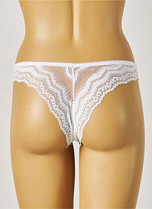 Tanga micro fibres bleu ROSA JUNIO femme