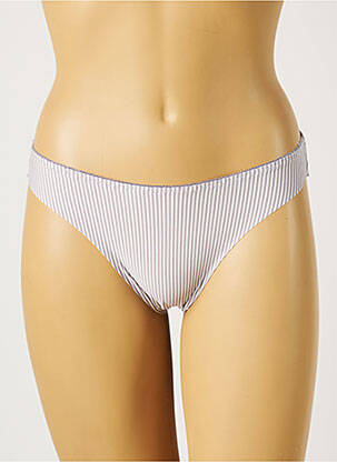 Tanga micro fibres gris ROSA JUNIO femme