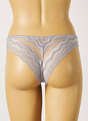 Tanga micro fibres gris ROSA JUNIO femme