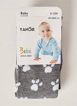 Collants stretch gris YANOIR fille