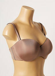 Soutien-gorge effet matière satinée haut soutien-gorge moulé marron CHANTELLE femme