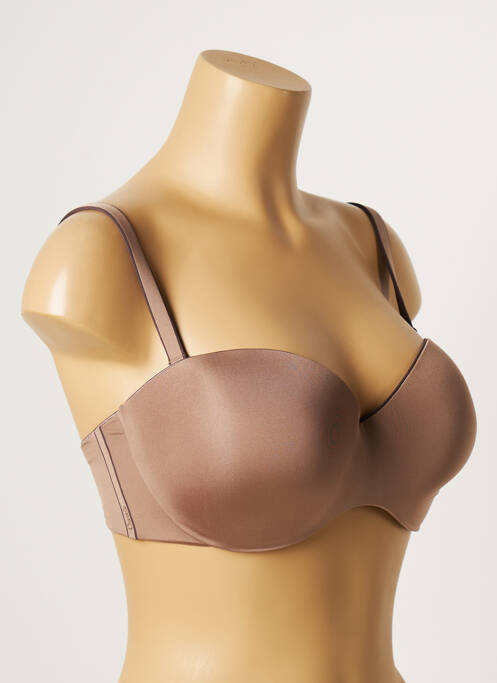 Soutien-gorge effet matière satinée haut soutien-gorge moulé marron CHANTELLE femme