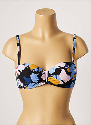Haut de maillot de bain stretch haut soutien-gorge moulé noir LOU femme