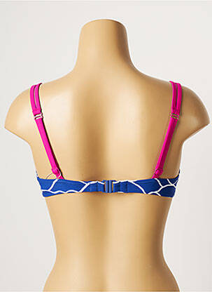 Haut de maillot de bain stretch haut soutien-gorge moulé bleu BELCOR femme