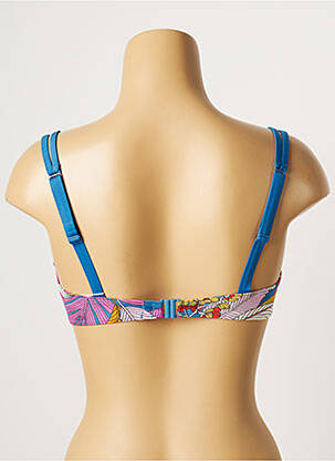 Haut de maillot de bain stretch haut soutien-gorge moulé bleu BELCOR femme