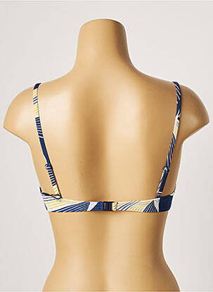 Haut de maillot de bain stretch haut soutien-gorge moulé bleu LOU femme