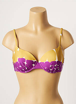 Haut de maillot de bain stretch haut soutien-gorge moulé violet LOU femme