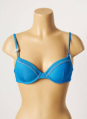 Haut de maillot de bain stretch haut soutien-gorge moulé bleu CHERRY BEACH femme