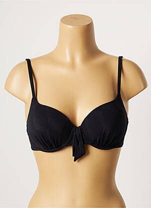 Haut de maillot de bain stretch haut soutien-gorge moulé noir LOU femme
