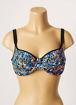Haut de maillot de bain stretch haut soutien-gorge moulé bleu BELCOR femme