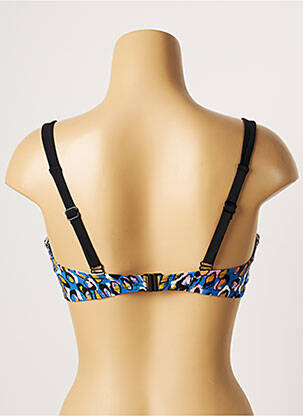 Haut de maillot de bain stretch haut soutien-gorge moulé bleu BELCOR femme