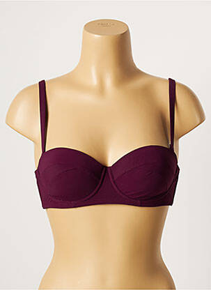 Haut de maillot de bain stretch haut soutien-gorge moulé violet LOU femme
