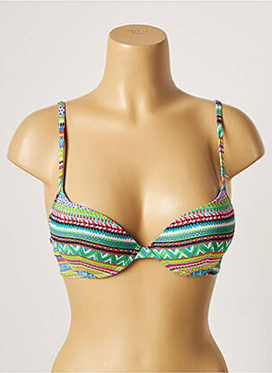 Haut de maillot de bain stretch haut soutien-gorge push-up jaune CHERRY BEACH femme