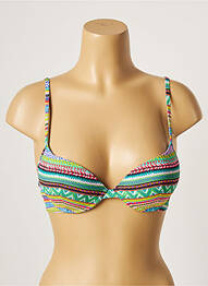 Haut de maillot de bain stretch haut soutien-gorge push-up jaune CHERRY BEACH femme