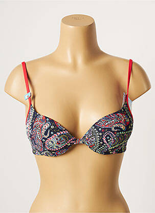 Haut de maillot de bain stretch haut soutien-gorge push-up bleu CHERRY BERRY femme