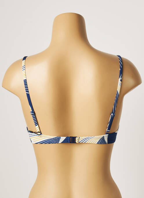 Haut de maillot de bain stretch haut soutien-gorge moulé bleu LOU femme