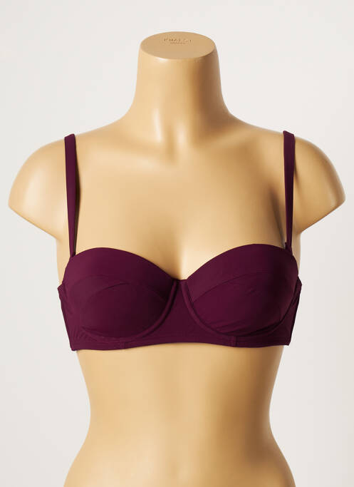 Haut de maillot de bain stretch haut soutien-gorge moulé violet LOU femme