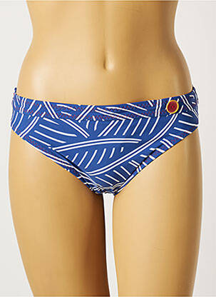 Bas de maillot de bain imprimé rayures culotte bleu BELCOR femme