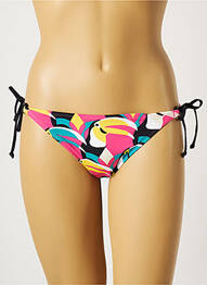 Bas de maillot de bain tissage satiné bikini rose CHERRY BEACH femme