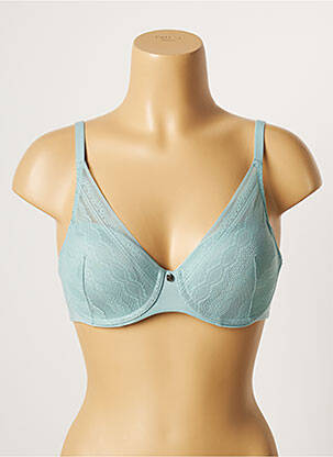 Soutien-gorge tissage dentelle haut soutien-gorge moulé bleu FEMILET femme