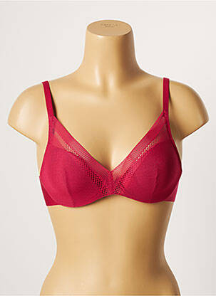 Soutien-gorge tissage dentelle haut soutien-gorge moulé rose FEMILET femme
