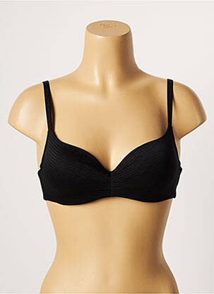 Soutien-gorge tissage dentelle haut soutien-gorge moulé noir FEMILET femme
