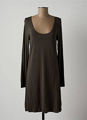 Robe mi-longue manches longues manches longues vert LAUREN VIDAL femme