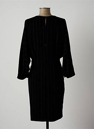 Robe mi-longue manches 3/4 manches 3/4 noir LAUREN VIDAL femme