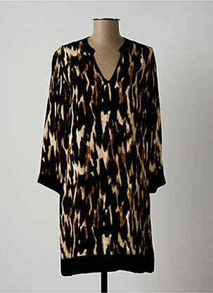 Robe mi-longue coupe fluide manches 3/4 noir LAUREN VIDAL femme