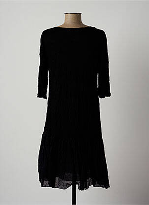 Robe mi-longue manches 3/4 manches 3/4 noir LAUREN VIDAL femme