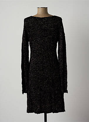Robe mi-longue manches longues manches longues noir LAUREN VIDAL femme