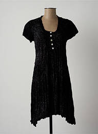 Robe courte manches courtes manches courtes noir LAUREN VIDAL femme