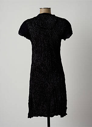 Robe courte coupe fluide manches courtes noir LAUREN VIDAL femme