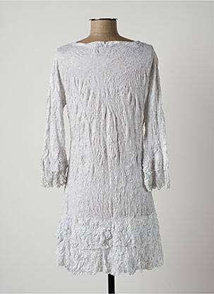 Robe courte manches 3/4 manches 3/4 blanc LAUREN VIDAL femme