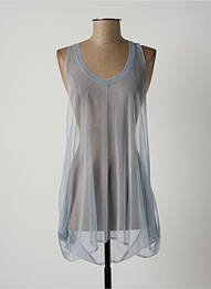 Tunique sans manche coupe fluide bleu LAUREN VIDAL femme
