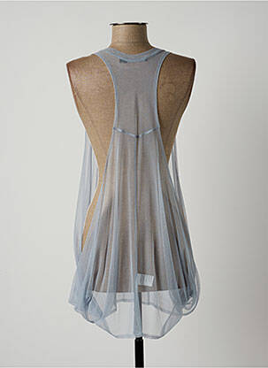 Tunique sans manche coupe fluide bleu LAUREN VIDAL femme