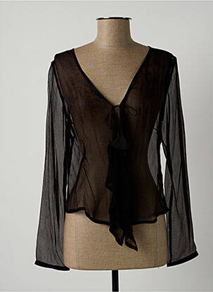 Gilet manches longues stretch noir LAUREN VIDAL femme