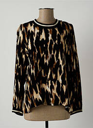 Blouse col rond manches longues noir LAUREN VIDAL femme