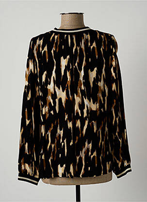 Blouse tissage popeline manches longues noir LAUREN VIDAL femme