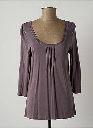 T-shirt manches 3/4 manches 3/4 violet LAUREN VIDAL femme