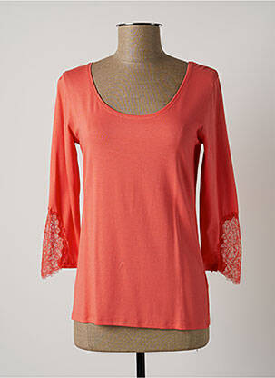 T-shirt manches 3/4 manches 3/4 orange LAUREN VIDAL femme