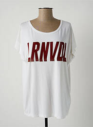 T-shirt coupe droite manches courtes beige LAUREN VIDAL femme