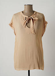 Blouse légère et transparente manches courtes orange LAUREN VIDAL femme